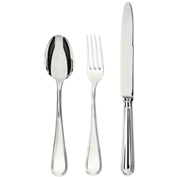 Servizio posate 77 pezzi in argento 800‰ stile inglese, peso 3,6 kg